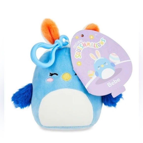 Kellytoy Bebe the Bluebird Squishmallow Clip-on Backpack Stuffed Plush Toy 5” - Picture 3 of 16